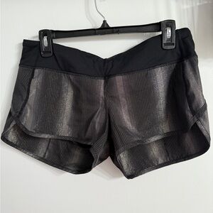 Lululemon Athletica Black Metallic Women's Athletic Shorts